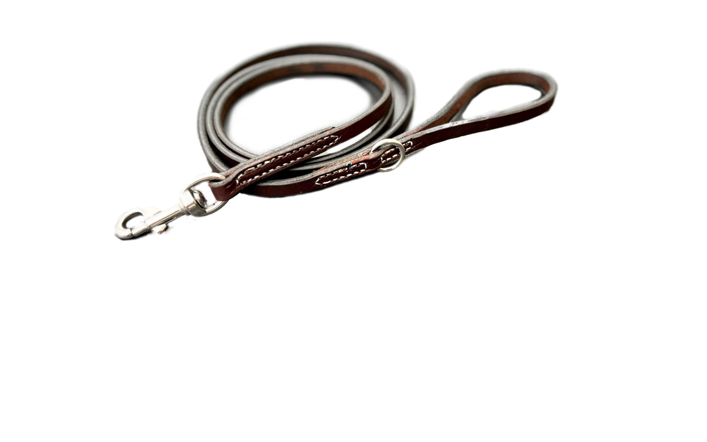 5/8" Top Grain Stitched Leather Leash