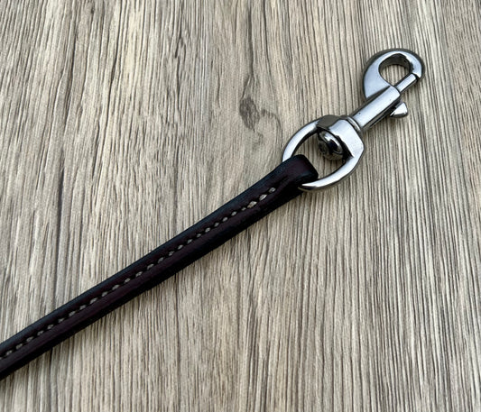 3/8" Top Grain Stitched Leather Leash