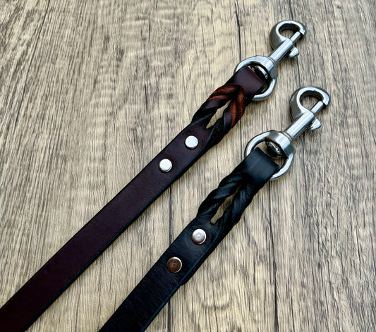 Top Grain Braided Leather Leash