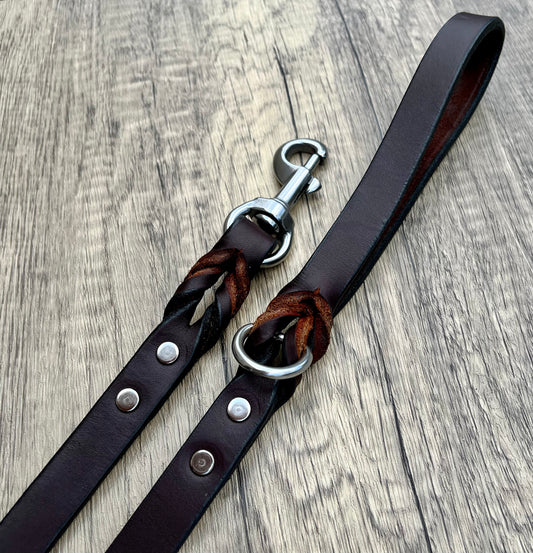 Top Grain Braided Leather Leash