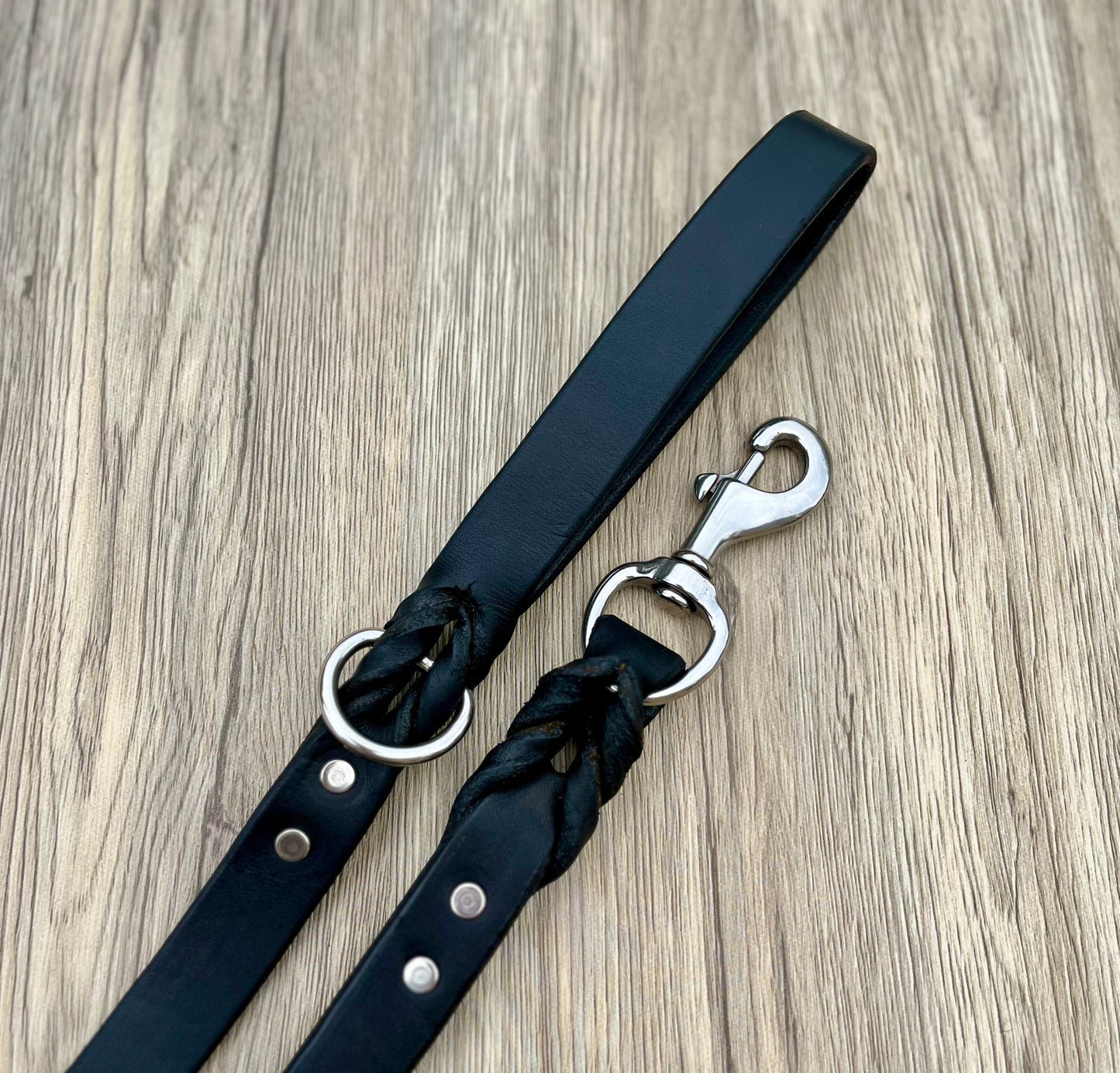 1" Top Grain Braided Leather Leash